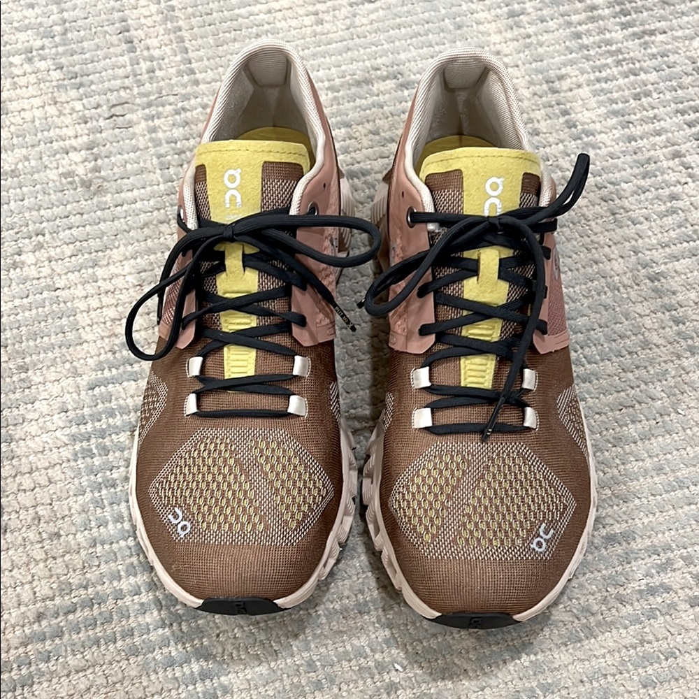 On Running Womens Cloud X Textile Synthetic Mocha Sand Trainers